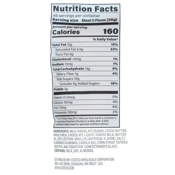 Kirkland Signature Almonds, Milk Chocolate, 3 lbs