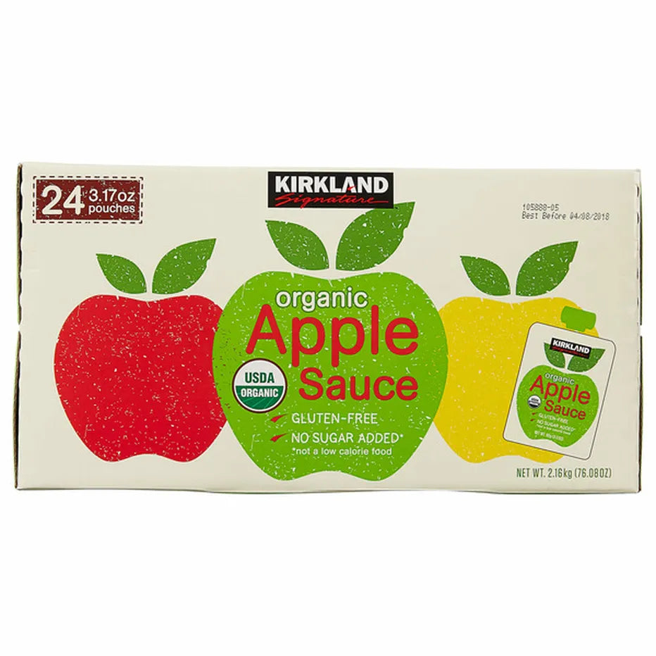 Kirkland Signature Organic Applesauce 24 ct, 3.17 oz