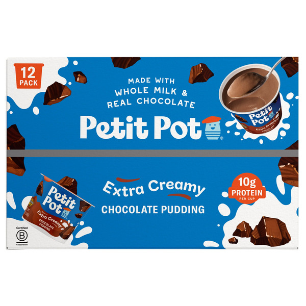 Petit Pot Creamy Chocolate Pudding with 10g of Protein, 3.5 fl oz, 12-count