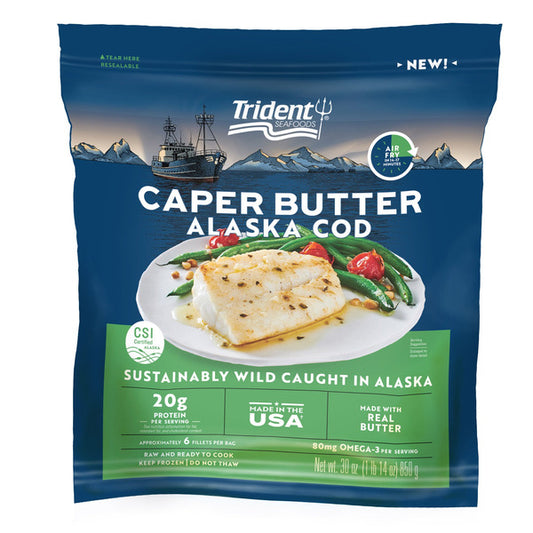 Trident Seafoods Caper Butter Wild Caught Alaska Cod, 30 oz
