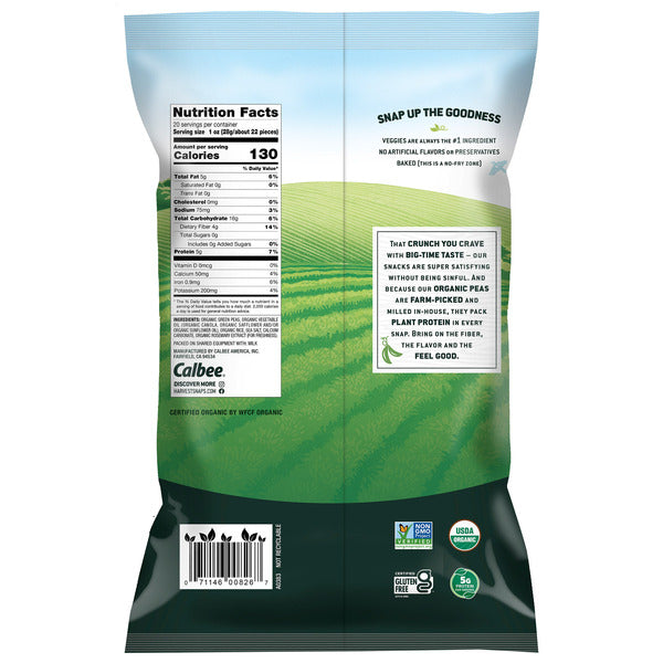 Calbee Harvest Snaps Organic Green Pea Snack Crisps, 20 oz