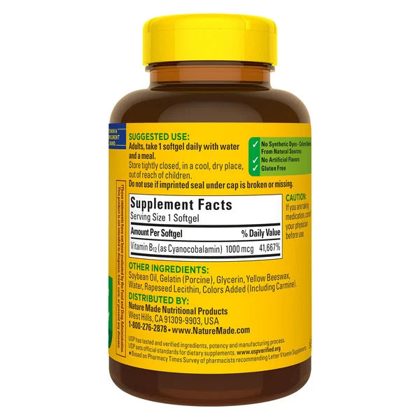 Nature Made Vitamin B12 1000 mcg, 400 Softgels