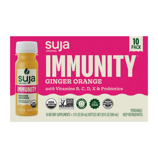 Suja Organic Ginger Orange Immunity Shots, 2 fl oz, 10-count