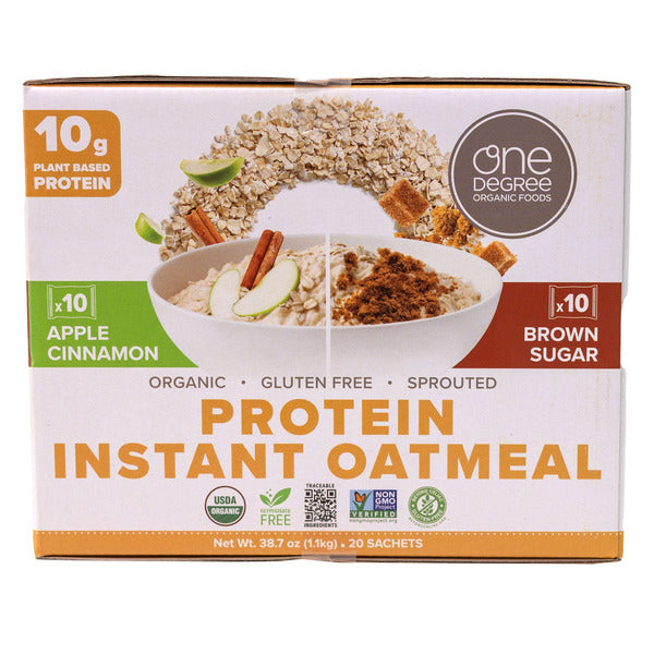 One Degree Organic Protein Instant Oatmeal Variety, 2.25 oz, 20-count