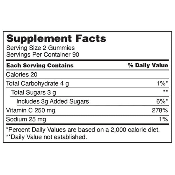 Kirkland Signature Vitamin C Adult Gummies, 250 mg, 2 x 180 ct