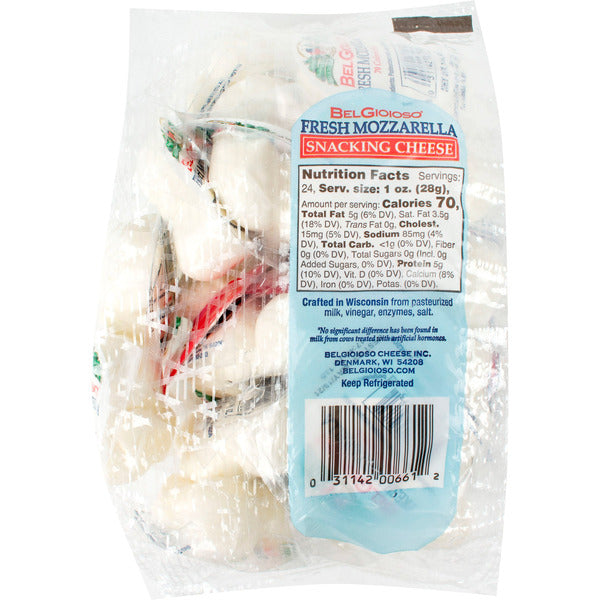 BelGioioso Fresh Mozzarella Snacking Cheese, 1 oz, 24-count