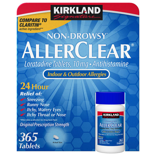 Kirkland Signature NonDrowsy AllerClear Antihistamine 10 mg., 365 Tablets