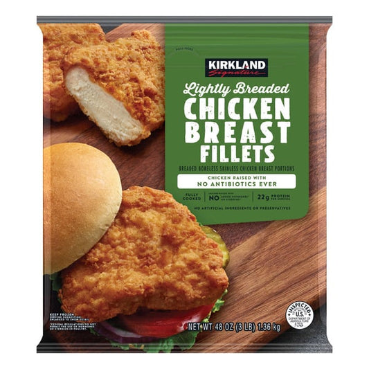 Kirkland Signature Chicken Breast Fillets, Lightly Breaded, 48 oz