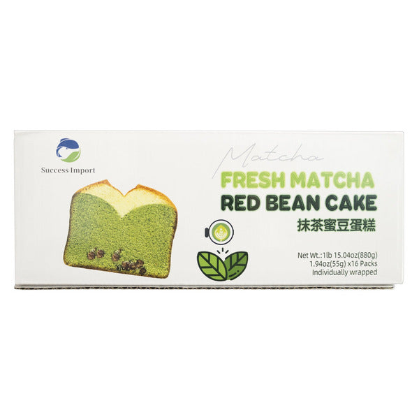 Success Import Matcha Red Bean Cake, 1.94 oz, 16-count