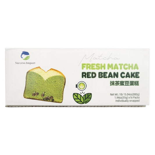 Success Import Matcha Red Bean Cake, 1.94 oz, 16-count