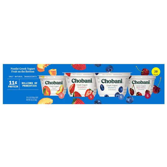 Chobani Greek Style Yogurt Variety Pack 20 ct, 5.3 oz