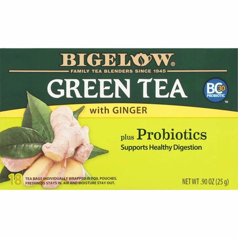 Bigelow Tea Green Ginger Probiotic, 18 Count