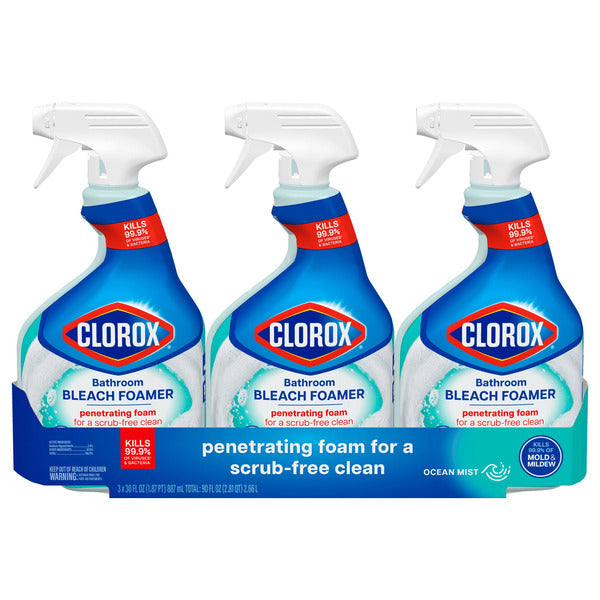 Clorox Bathroom Bleach Foamer, 30 fl oz, 3-count