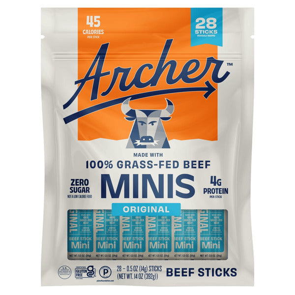 Original Mini Beef Sticks by Country Archer 100% Grass-Fed Gluten Free 28 ct, 5 oz