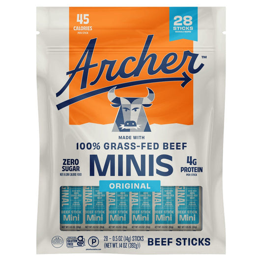 Original Mini Beef Sticks by Country Archer 100% Grass-Fed Gluten Free 28 ct, 5 oz