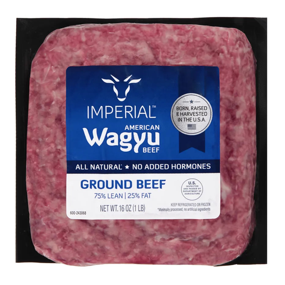Imperial American Wagyu Ground Beef, 75% / Lean 25% Fat