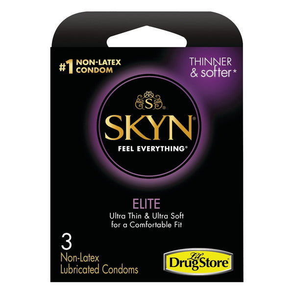 SKYN Elite Condoms, Non-Latex, Lubricated, 3 per Pack, 6 Trial Packs
