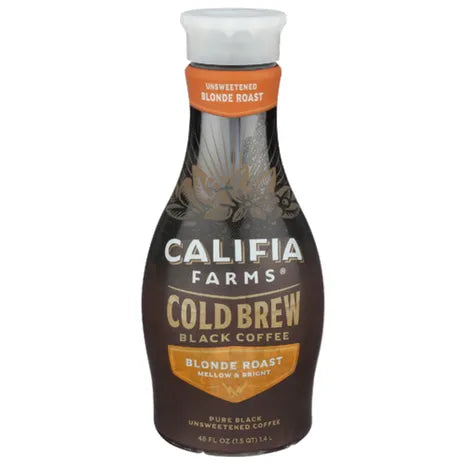 Califia Farms Cold Brew Blonde Roast Black Coffee, 48 oz