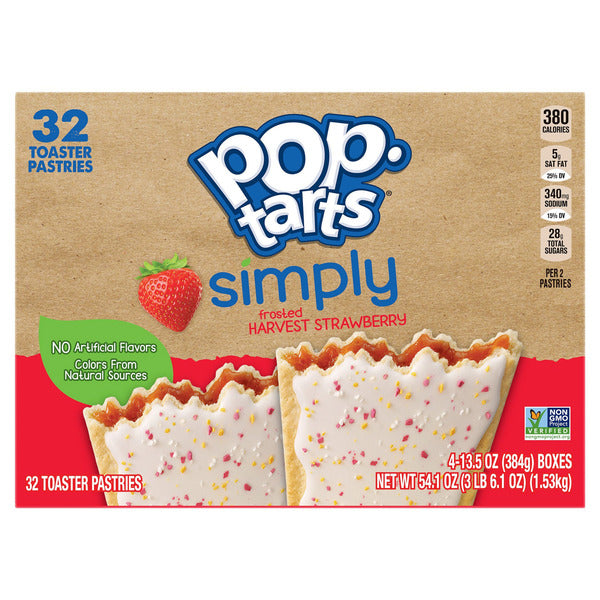 Pop-Tarts Simply Frosted Harvest Strawberry, 32-count