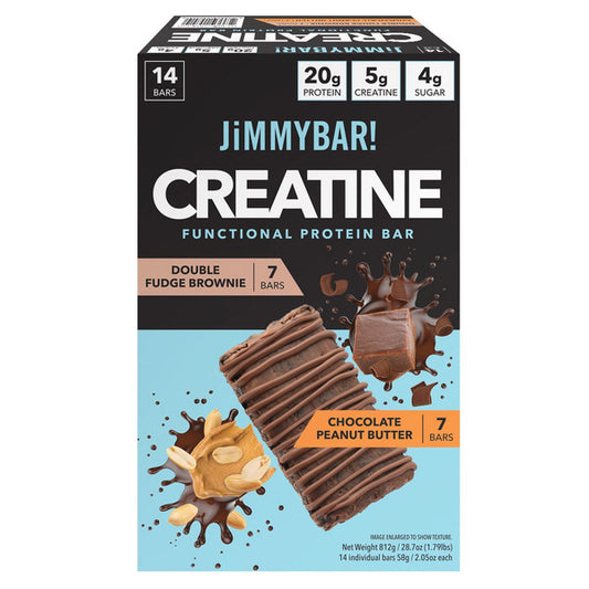 JiMMYBAR Creatine Functional Protein Bar Variety Pack, 2.05 oz, 14-count
