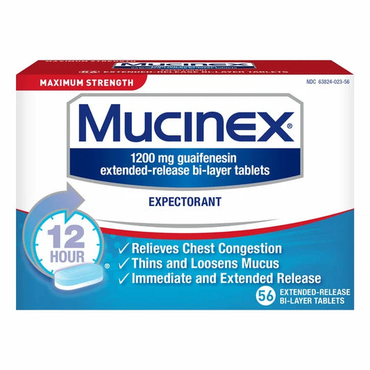 Mucinex Maximum Strength 1200 mg Tablets, 56 Count