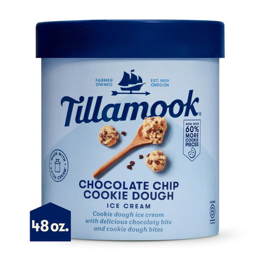 Tillamook Chocolate Chip Cookie Dough Ice Cream, 48 oz