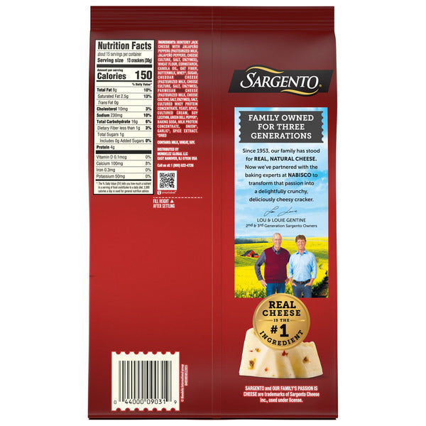 Sargento Cheese Bakes Pepper Jack Crackers, 16 oz