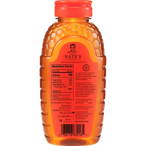 Nature Nate's 100% Pure Raw Unfiltered Honey, 16 oz