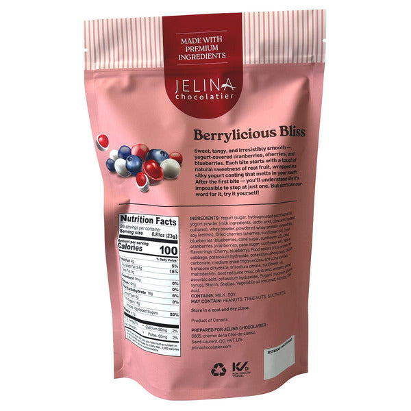 Jelina Chocolatier Berrylicious Bliss Yogurt Covered Berries, 21.16 oz