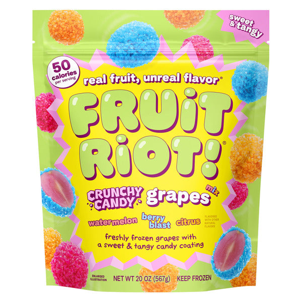 Fruit Riot! Watermelon Berry Blast and Citrus Mix Crunchy Candy Grapes, 20 oz