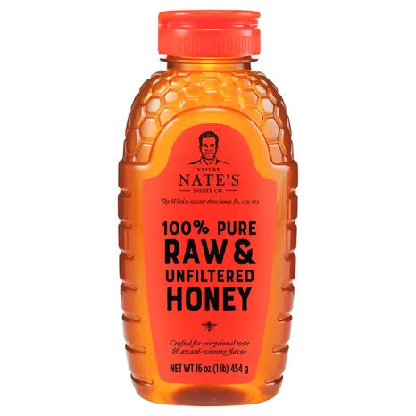 Nature Nate's 100% Pure Raw Unfiltered Honey, 16 oz