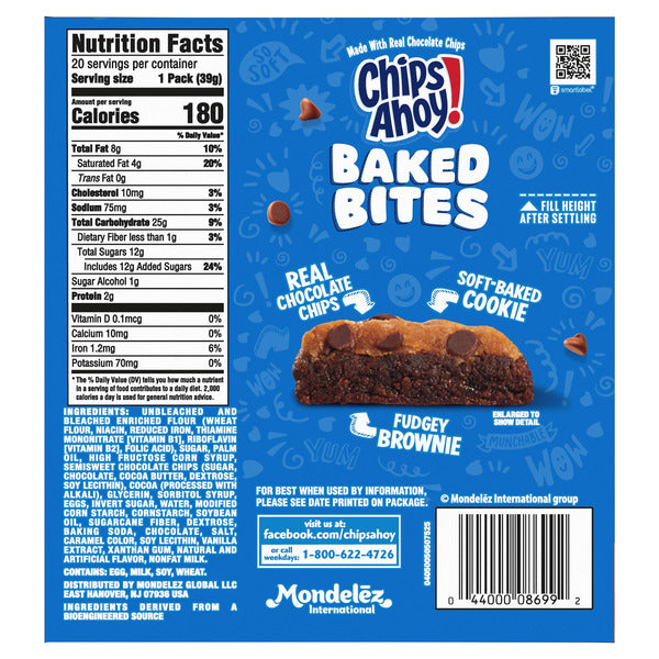 Chips Ahoy! Brookie Baked Bites, 1.4 oz, 20-count