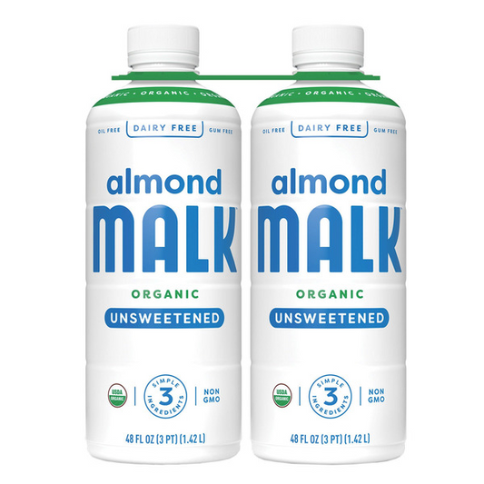 Malk Organic Unsweetened Almond Milk, 48 oz, 2-count