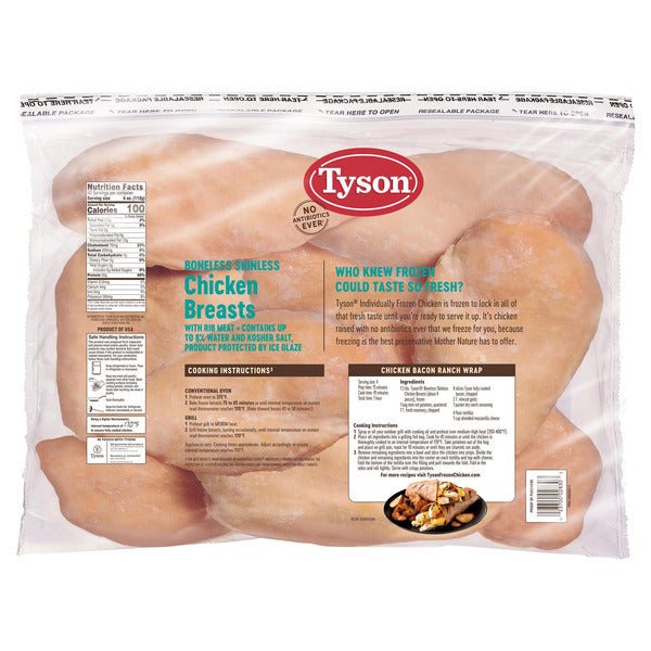 Tyson Boneless Skinless Chicken Breasts, 10 lbs
