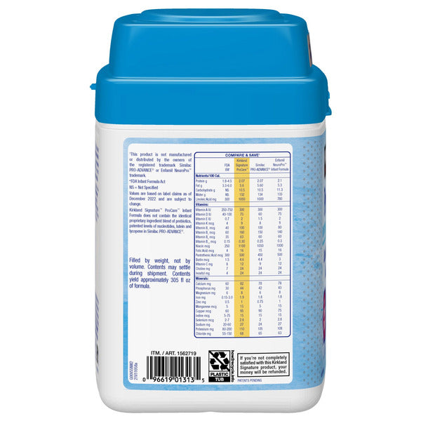 Kirkland Signature Procare Infant Formula Dual HMO, Non-GMO, 42 oz