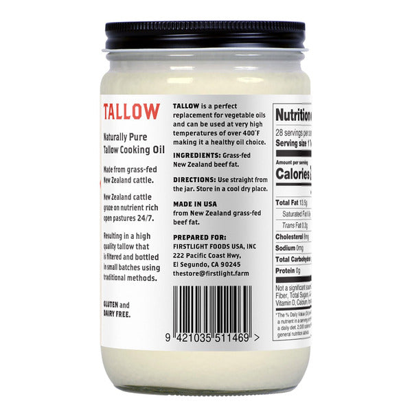 First Light Farms Grass-Fed Beef Tallow, 14 oz, 2-count
