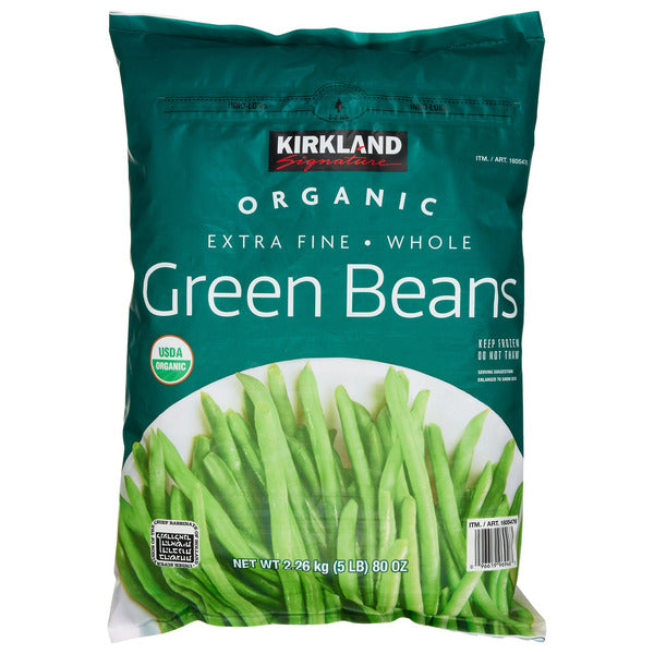 Kirkland Signature Organic Green Beans, Extra Fine, 5 lbs