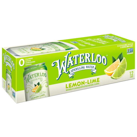 Waterloo Lemon Lime Sparkling Water, 12 Count