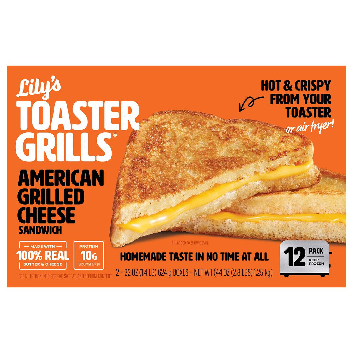 Lily's Toaster Grills, Grilled American Cheese Sandwiches, 12 ct