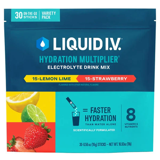 Liquid I.V. Hydration Multiplier Electrolyte Drink Mix, Variety Pack, 0.56 oz, 30 ct