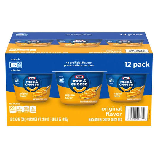 Kraft Macaroni & Cheese Dinner Cup 12 ct, 2.05 oz