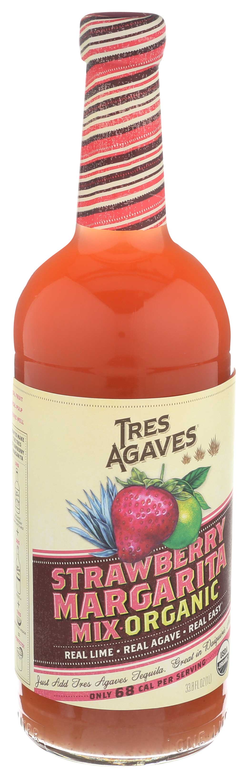 Tres Agave Organic Strawberry Margarita Mix, 1L