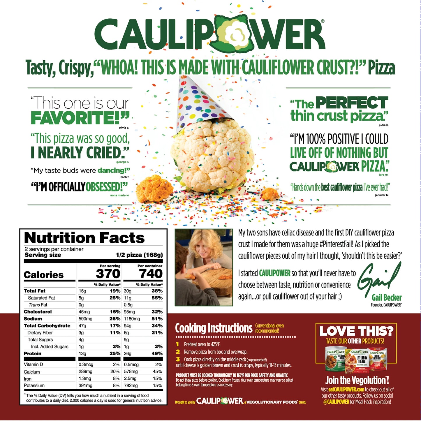 Caulipower Margherita Stone-Fired Cauliflower Crust Pizza, 11.85 oz