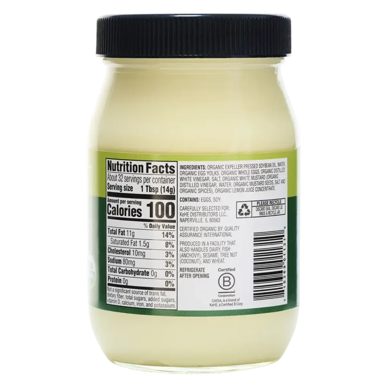 Cadia All Natural Organic Mayonnaise, 16 oz