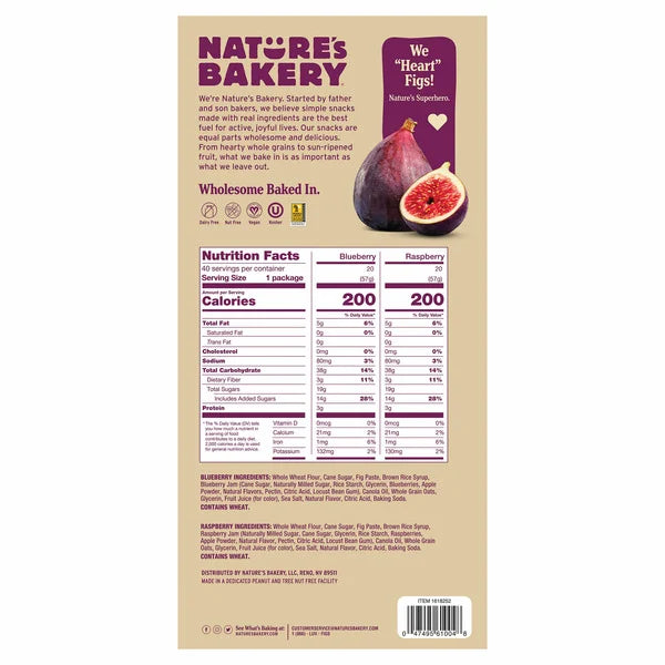 Nature's Bakery Fig Bar Variety Pack 40 ct, 2 oz