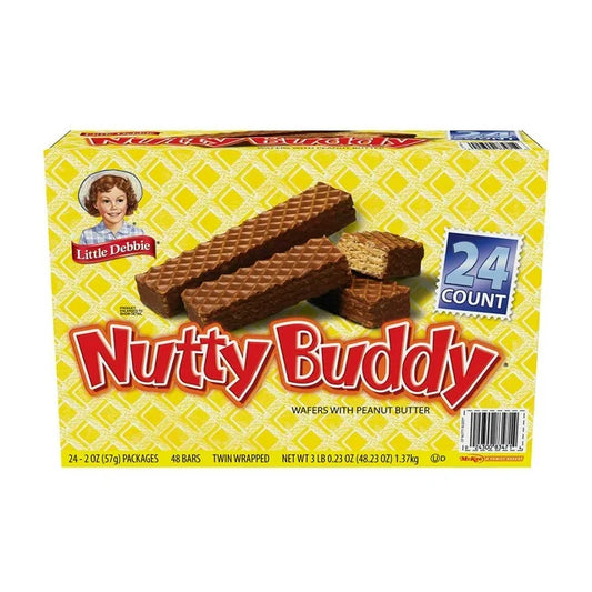 Little Debbie Nutty Buddy Wafers with Peanut Butter, 24 ct