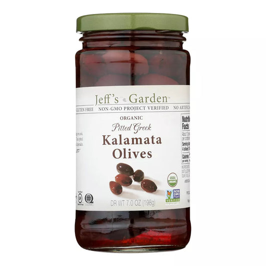 Jeff's Garden Organic Pitted Greek Kalamata Olives, 7 oz