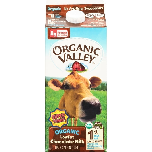 Organic Valley Lactose Free 1% Low fat Chocolate Milk, 64 oz