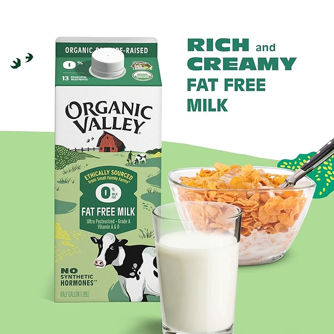 Organic Valley Fat Free Milk, 64 oz