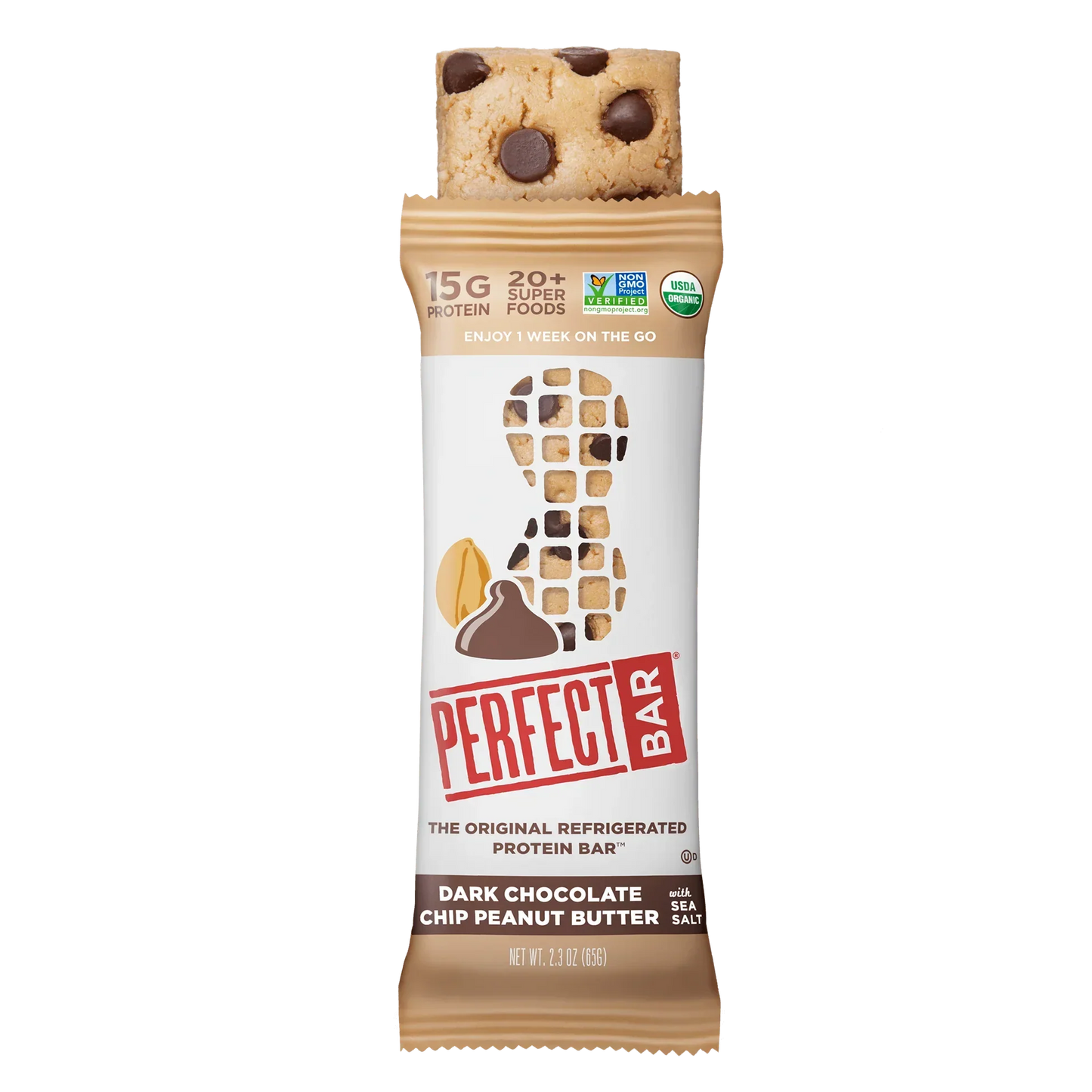 Perfect Bars, Dark Chocolate Chip Peanut Butter Bars 8 Pack